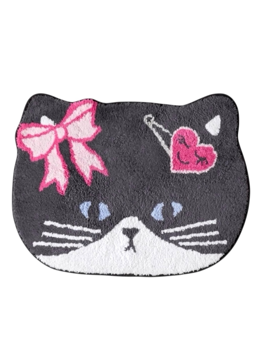 UO Sassy Cat Bow and Barrette Bath Rug